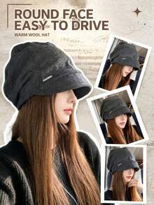 1 chiếc mũ xô nữ dáng rộng xếp ly vân wash, vành sâu tôn mặt, mũ thường ngày phong cách streetwear đa năng, phù hợp mùa xuân, thu, đông, đi làm, đi làm hằng ngày, du lịch, dã ngoại - A - Xem 5