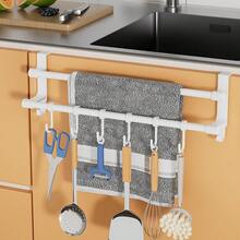 1pc Cabinet Door Towel Rack, Drill-Free Kitchen Towel Holder, Used For Hanging Dish Cloths, Gloves, Kitchen Utensils, Space-Saving Storage Rack Suitable For Kitchen And Bathroom - Multicolor - View 5