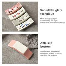 2pcs/4pcs Random Style Ceramic Chopstick Rests, Hand Painted Floral Cutlery Holders For Knife Fork Spoon, Porcelain Tableware Support Stands, Decorative Dining Table Accessories, Suitable For Home Kitchen Restaurant - View 4
