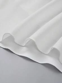 ii Women's Solid Color Frill Trim Off-Shoulder Flare Sleeve Short Dress - White - View 6