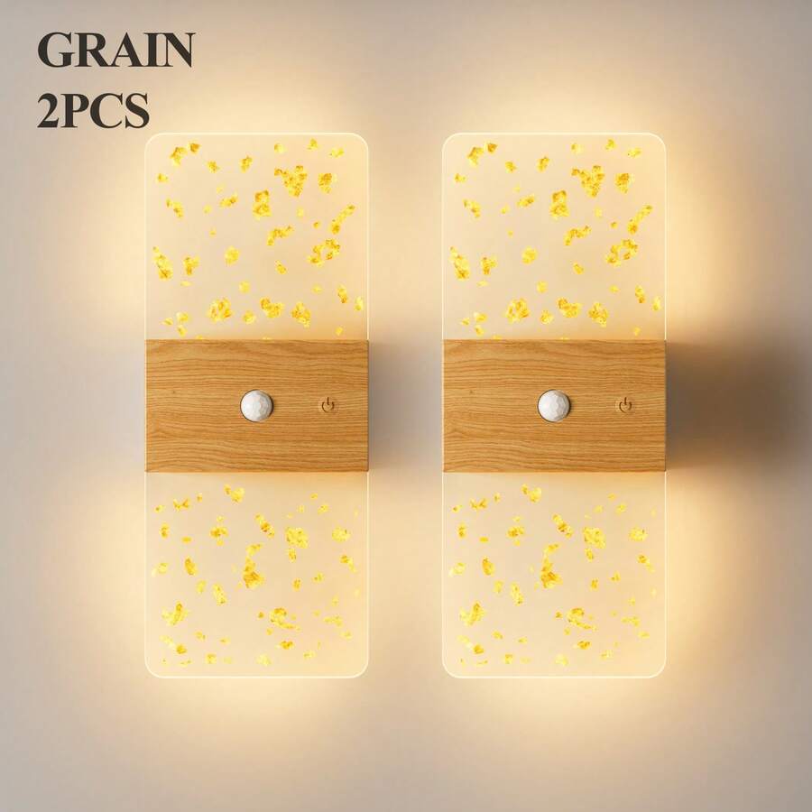 Modern Crystal Motion Sensor Wall Lamp, LED Smart Sensor Acrylic Wall Light, Wireless LED Wall Lamp, Battery-Powered Night Light, Adjustable Color Temperature And Brightness, Suitable For Hallways, Bathrooms, Bedrooms, Home Decoration, Living Room