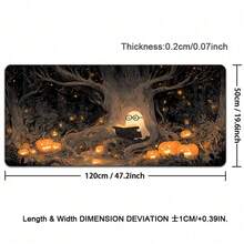 White Ghost Reading Book Pumpkin Forest Desk Mat Halloween Theme Playmat Large Rubber Mouse Pad Mousepad NonSlip Base For Work Office Game Home Tabletop Mat - View 13