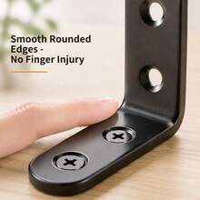 Matte Black L Brackets 2 Inch Metal Corner Brackets With Screws - Black - View 3