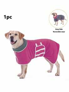 1pc Reversible Dog Absorbent Bathrobe, Plush Bathrobe, Soft And Comfortable, Quick-Drying And Adjustable, Suitable For Different Dog Breeds And Body Types, Ideal For Bathing, Swimming, Beach And Daily Care - Multicolor - View 38