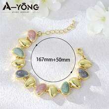 European & American Minimalist Enamel Bracelet, Baroque Gold Texture Blue Crystal Bracelet For Women, Suitable For Daily And Holiday Wear - Bracelet - View 9