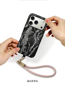 GIIPPA 1pc Black Python Pattern Design Phone 17 Pro Max Phone Case, Compatible With Phone 16 Pro Max, 15 Pro Max, 14 Pro Max, Korean-Style High-End Fashion Fun Phone Case, Suitable For 11/12/13/14/15/16 Pro Max Plus, Elegant Design For Men And Women, Perfect Gift For Girlfriend On Christmas, Valentine's Day, Easter, Wedding Season And Birthday! - Black - View 7
