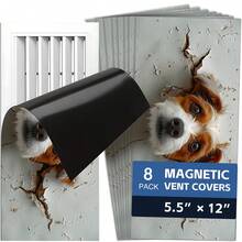Fun Cartoon Animal Magnetic Ventilation Cover, 12 * 5.5 Inches And 15.5 * 8 Inches, Used As A Flexible PVC Sleeve Cover For Metal Floor, Wall, Ceiling Vents, Ventilation, And Odor Blockers To Prevent Foreign Objects From Falling Off - B - View 42