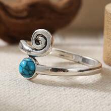 Women's Bohemian Style Adjustable Ring, Unique Fashion Accessory, Suitable For Multiple Occasions And Gifting - Silver - View 7