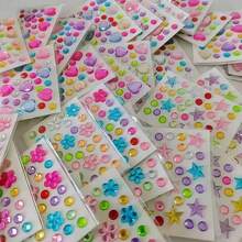 20pcs Summer 3D Rainbow Glitter Rhinestone Stickers, 2pcs Y2K Style Shiny Acrylic Heart Rhinestone Stickers (Self-Adhesive), Suitable For Makeup And Clothing Decoration; Multicolor Rhinestone Face Stickers, Perfect For Music Festivals, Parties And Various Events - Multicolor - View 10