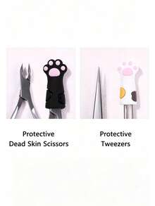 Cute Cat Paw Shaped Protective Covers, Suitable For Scissors, Tweezers And Nail Clippers; Soft Tip Protective Covers, Convenient For Storage, Ideal Gift For Christmas Or Halloween, Sewing Accessories - Multicolor - View 5