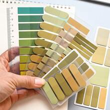 8 Sets Style 1 Set Ultra-Thin Index Tabs Labels PET Material Semi-Transparent Plastic Waterproof Sticky Notes Color Series Marker Stickers Student Textbook Record Tabs With Ruler Reading Book Memo Stickers School Supplies Office Document Tabs - one-size - View 2