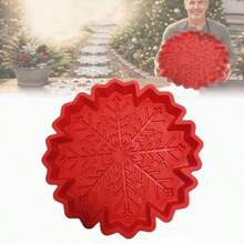 Reusable Sunflower & Snowflake Silicone Round Stepping Stone Mold - Garden Pathway & Lawn Decorative Stone Art Tool. Concrete Cement Mold For Casting Garden And Sidewalk Plastic Concrete Molds. - A - View 2