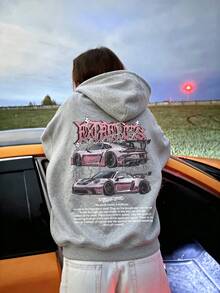 秋季新款女款連帽衛衣套頭衫街頭風 2026 秋冬服飾 女款機場旅行穿搭灰色外套 - 淺灰色 - 查看 2