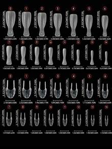 60PCS Double-Sided Clip Matte Nail Extension Tips, Long Pointed, Short Square, Short Tapered, Oval Shape No-Fixation Clip Holder, No Gel Stacking, Added Handle Design, Home DIY Design, Nail Salon Quality, Women's Nail Extension Tool Choice - Clear - View 8