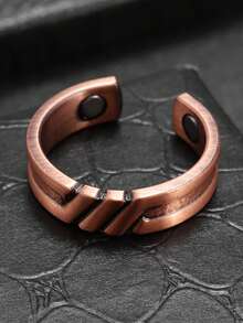 1PC Retro Geometric Twill Open Ring, Suitable For Men And Women Fashion Casual Holiday Jewelry - Fashion - View 4