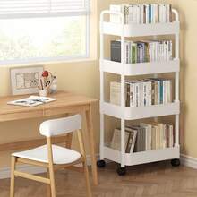 1pc Rolling Storage Cart With Handle - Multi-Functional Kitchen & Bathroom Vertical Storage Rack, Equipped With Detachable Drainage Rack, Suitable For Back To School Season, Plastic Material, Coffee Capsule Organizer - Multicolor - View 9