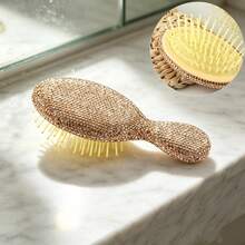 1pc Portable Luxury Diamond Inlaid Mini Air Cushion Brush, Scalp Massage Comb, Anti-Static Smooth Styling Hairbrush, Suitable For Home, Travel And Touch-Up Haircare Tool - Multicolor - View 12