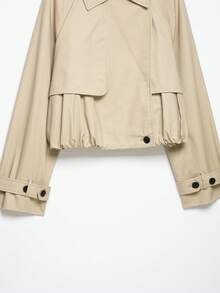 DEEKA Autumn New Women's European & American Style Fashion Minimalist Versatile Puffy Short Jacket - Khaki - View 8