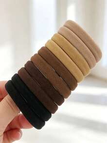 20 Large Seamless Rubber Bands, Hair Ties, Hair Ropes, High-Elastic Hair Ties, Black Hair Accessories - Multicolor - View 4