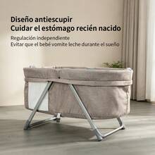 Carriola Eléctrica para Bebé con Asistencia Inteligente, Cochecito de Paseo Plegable con Motor Silencioso, Sistema de Freno Automático y Arnés de 5 Puntos, Apta de 0 a 36 Meses - Gris - Ver 7