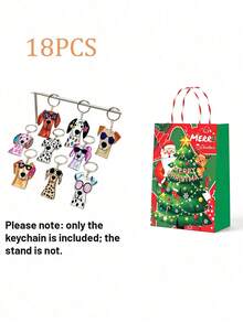 Puppy Keychain Set, Multi-Color Gradient Spotted Puppy Theme, Suitable For Vacation, Beach, Daily Use, Party, 2D Flat Design - Multicolor - View 7