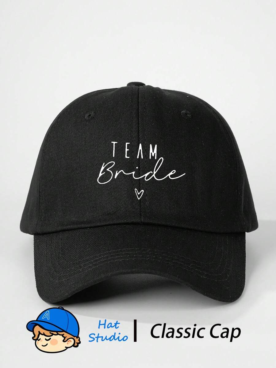 1pc Bridal Team Printed 6-Panel Baseball Cap - Women Wedding Party Gift Hat - Classic Soft Top Fashion Cap, Suitable For Bachelorette Party - Baseball Cap - View 1