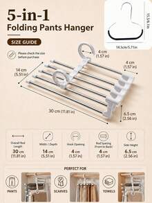Multi-Layer Pants Rack - Space-Saving Foldable Design, Helps Efficiently Organize Your Closet; Suitable For Jeans, Leggings And Casual Pants Plastic Multi-Layer Pants Rack; Features Non-Marking Anti-Slip Storage Function, Easy To Assemble; Ideal Choice For Holiday Preparation And Seasonal Wardrobe Organization; - Multicolor - View 12