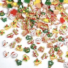 20/50/100pcs Christmas Resin Mini Charms, Santa Claus, Reindeer, Christmas Tree DIY Cream Glue Phone Case Hair Clip Sticker Material - Random Mix - Multicolor - View 8