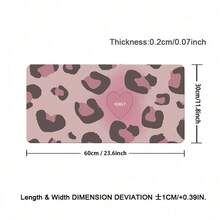 Sweet Y2K Style Pink Leopard Leather Desk Pad, Honey Heart Graphic Waterproof Oilproof Extended Mousepad Leather, Aesthetic Desk Decor For Girls - View 13