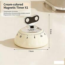 1pc Kitchen Magnetic Mechanical Timer, Cooking Countdown Timer, Food Preparation Reminder, Battery-Free & Rechargeable Design, Visual Rotating Scale Display, Loud Alarm Reminder, Precise Minute Countdown, Magnetic Backplate For Easy Mounting, ABS Material Shell, Durable Lightweight Desktop Timing Tool, Suitable For Kitchen Baking, Cooking Meal Prep, Study Focus, Classroom Teaching, Home Daily Use, Office Reminders And More - Multicolor - View 9