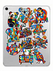 50Pcs Colorful Cubism Art Stickers, Bold Geometric Abstract Decor Supplies, Picasso‑Inspired Multicolor Decals For Journaling, Scrapbooking, Planner DIY Craft Projects - Multicolor - View 4