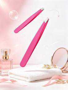 2pcs High Precision Flat Tweezers, Suitable For Men And Women To Pluck Hair, Pluck Beard, Trim Eyebrows, Easy To Grip Hair Removal, Wax Hair Removal - Multicolor - View 8