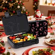 1pc Christmas Themed Multi-Compartment Bento Box, Microwaveable Lunch Box, Detachable Layered Design, Easy To Clean, Suitable For Office Lunch Box, Outdoor Travel, Camping Picnic, Back To School Supplies, Christmas Gift Selection - Multicolor - View 2