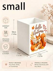 1pc "HELLO AUTUMN" Multi-Functional Storage Organizer Box - Tableware Holder, Desktop Organizer Rack (Suitable For Storing Tableware, Straws, Tea Bags, Pens, Remote Controls); Compact & Space-Saving, Suitable For Kitchen, Office, Living Room, Autumn Thanksgiving (Please Check Size Before Ordering) - Multicolor - View 13