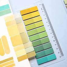 8 Sets Style 1 Set Ultra-Thin Index Tabs Labels PET Material Semi-Transparent Plastic Waterproof Sticky Notes Color Series Marker Stickers Student Textbook Record Tabs With Ruler Reading Book Memo Stickers School Supplies Office Document Tabs - one-size - View 9