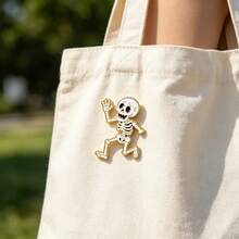 Skeleton & Dachshund Enamel Pins Set, Funny Running Skull And Sausage Dog Brooches For Backpack Jacket, Halloween Gothic Gift For Couples And Friends - Multicolor - View 7