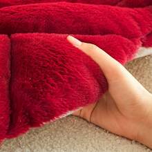 1pc Red Rose Shaped Sofa Cushion, Plush Polyester Fiber Material, Floral Pattern, All Season Anti-Slip Dust-Proof Sofa Cover, Suitable For Living Room/Bedroom Sofa Decoration, Holiday Gift - Red - View 11
