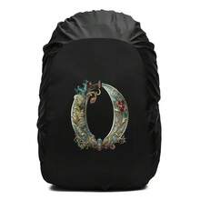 Penutup Hujan Ransel Motif Cetak Huruf Gulir Bunga Dekoratif Vintage, Pelindung Ransel Tali Serut Tahan Air dan Anti Debu, Perlengkapan Outdoor Tahan Lama untuk Mendaki, Berkemah dan Perjalanan - Hitam - View 72