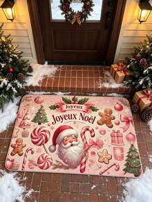 1pc Candy & Lollipop Christmas Blanket, Door Mat, Small Rug, Welcome Mat, Carpet, Floor Mat, Outdoor Door Mat, Kitchen Rug, Home Decor, Front Door Mat, Area Rug, Outdoor Mat, Home Decor, Area Carpet, Garden Rug, Washable Carpet - Multicolor - View 3