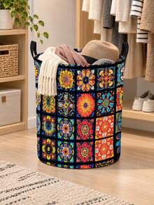 Dirty Clothes Storage Basket, Gift Storage, Suitable For Sofas, Toys, Bohemian Style, Suitable For Sofas, Toys, Living Room, Bathroom, Bedroom And Other Places, Storage Basket, Clips - Multicolor - View 4
