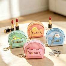 Cute Cartoon Mini Semi-Circle Coin Purse, Small Item Lipstick Coin Key Storage Bag, DIY Bag Charm - Multicolor - View 3