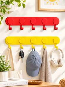 1pc Creative Magnetic Building Block Hook, Strong Load Bearing, High Decorative Value, Can Be Used As Door Hook/Key Hook/Clothes Hook, Suitable For Home Storage And Various Scenarios, Cute And Practical Home Storage Tool - View 2