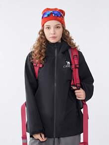 CAMEL CROWN Women's Single-Layer Outdoor Jacket, Comfortable, Water-Repellent, And Lightweight Hiking Mountaineering Jacket - Phantom Black - View 5