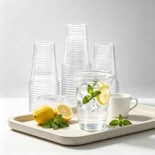 16oz/14oz Set Clear Cups With Lids, Durable Straight Lid Ice Drink Cups, Disposable Smoothie Cups, Suitable For Cold Drinks, Juices And Milkshakes - Halloween/Christmas/Birthday Party Essentials - Transparent - View 4
