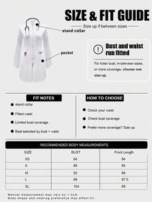 cimmuovere Long Sleeve Lab Coat With Pockets And Zipper, Scrub Uniform For Nurses - Blue - View 7
