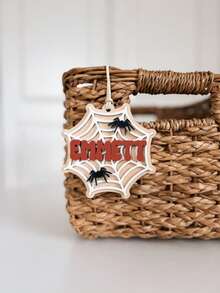 Label Jaring Laba-laba | Label Keranjang Halloween | Label Keranjang "Boo" | Label Halloween yang Dipersonalisasi | Label Tas "Trick or Treat" - Rust Brown - View 5