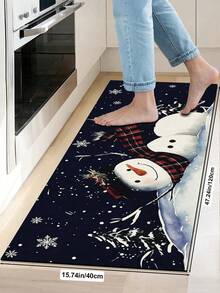 1/2pcs Christmas Floor Mat, Vintage Diatomaceous Earth Mat, Christmas Snowman Pattern, Super Absorbent, Non-Slip, Perfect For Bathroom, Kitchen And Dining Room, Quick Drying, Ideal Gift For Home Decor And Bathroom Mat - Multicolor - View 12