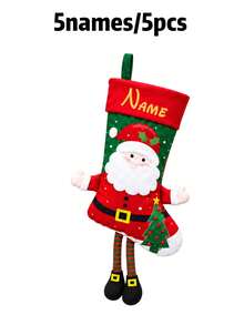 Custom Name Long Leg Christmas Stocking, Festive Fireplace Mantel Gift Sock, Personalized Xmas Tree Hanging Decor, Cute Holiday Decoration, Customized Seasonal Keepsake, Customizable Christmas Gift For Home, Home Christmas Decorations - Multicolor - View 27