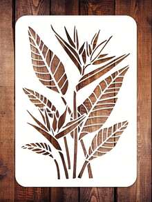 Leaf Stencil Painting On Wooden Wall Floral Painting Template Art Project Reusable Pattern On Canvas Decoration - 11.7 Inch X 8.3 Inch Stencil - A - View 8