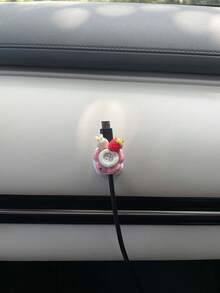 3pcs/6pcs Cute Strawberry Flower Cable Organizer, 3D Cartoon Rabbit Design, Sweet Colors, DIY Adhesive Backing, Easy Storage For Car Charging Cables, Prevents Cable Tangling, Compact Space-Saving, Car Interior Cable Management, Practical And Stylish Car Accessory - Multicolor - View 6